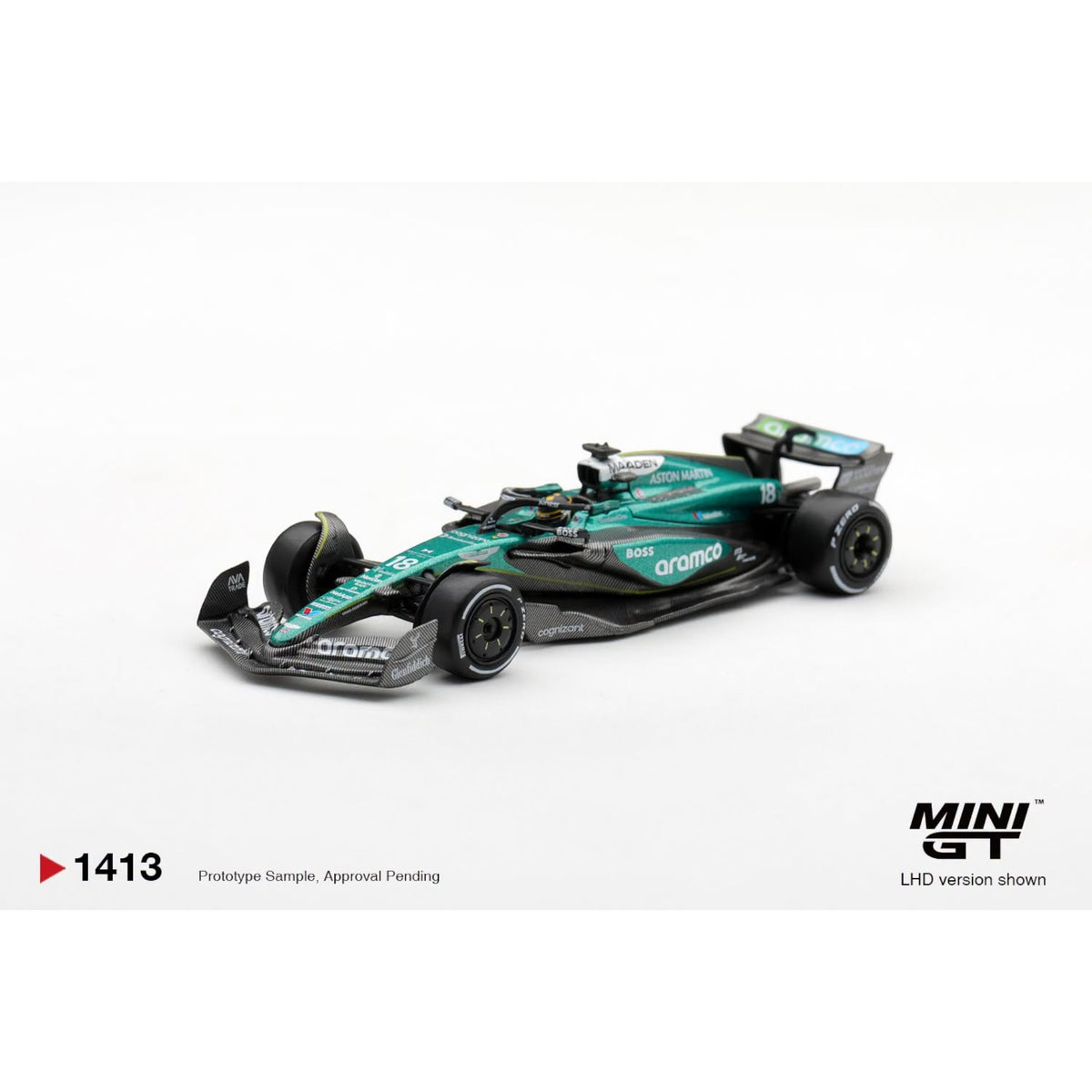 Mini GT - Pre-Order - Aston Martin AMR24 #18 Lance Stroll 2024 F1 2024 Las Vegas GP - MGT01413 (LHD)