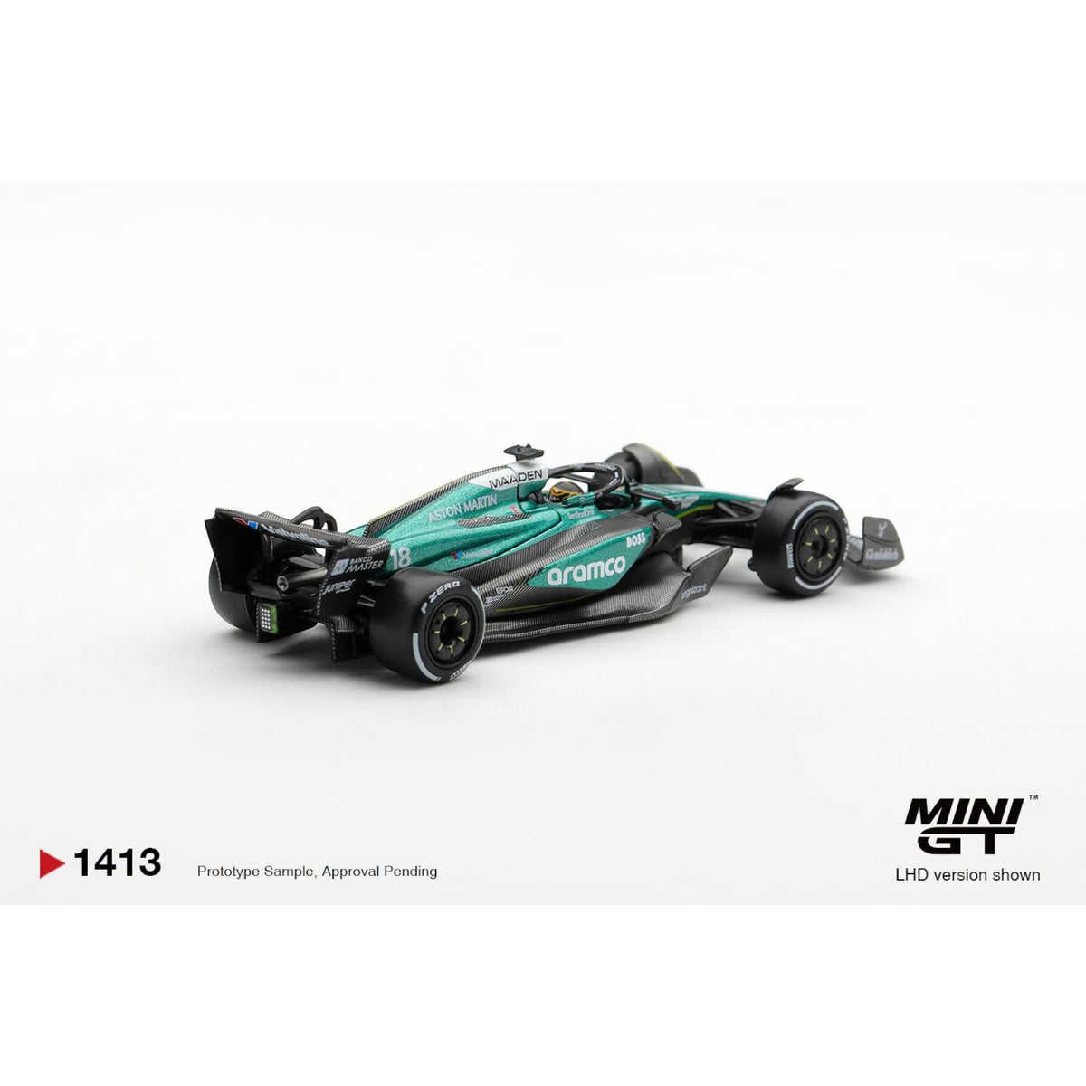 Mini GT - Pre-Order - Aston Martin AMR24 #18 Lance Stroll 2024 F1 2024 Las Vegas GP - MGT01413 (LHD)