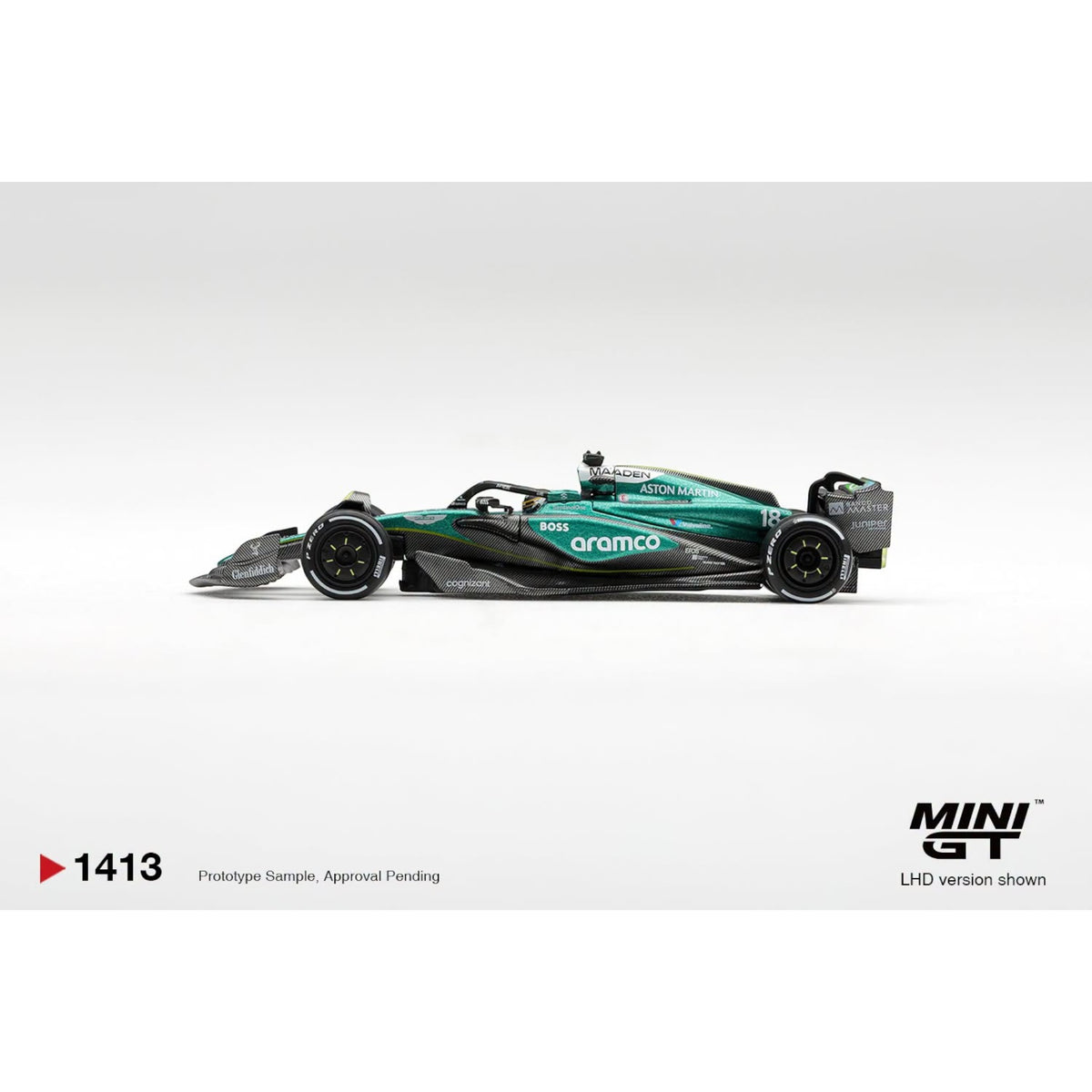 Mini GT - Pre-Order - Aston Martin AMR24 #18 Lance Stroll 2024 F1 2024 Las Vegas GP - MGT01413 (LHD)