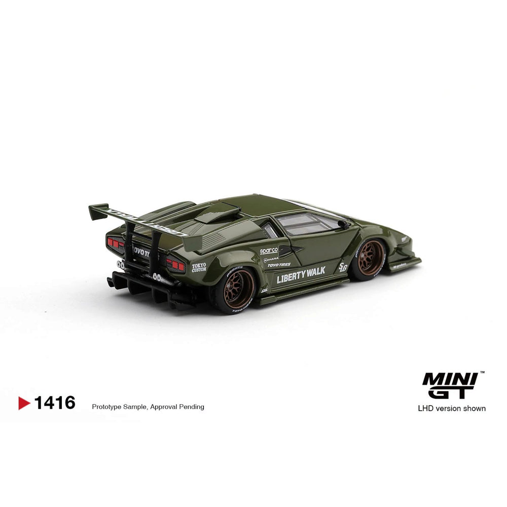 Mini GT - Pre-Order - Lamborghini Countach LB-WORKS Army Green - MGT01416 (LHD)