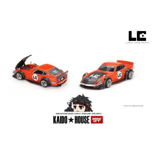 Mini GT Kaido House - Nissan Fairlady Z *Kaido GT Larry Chen V1 *Orange Bang* - KHMG100 - 1:64