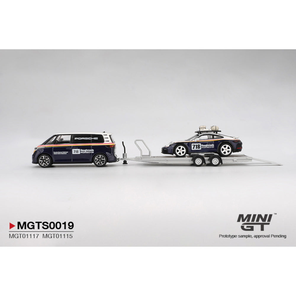 Mini GT - Pre-Order - Porsche 911 Dakar #718 / Volkswagen ID. Buzz Porsche Centrum Gelderland Roughroads Set - MGTS0019