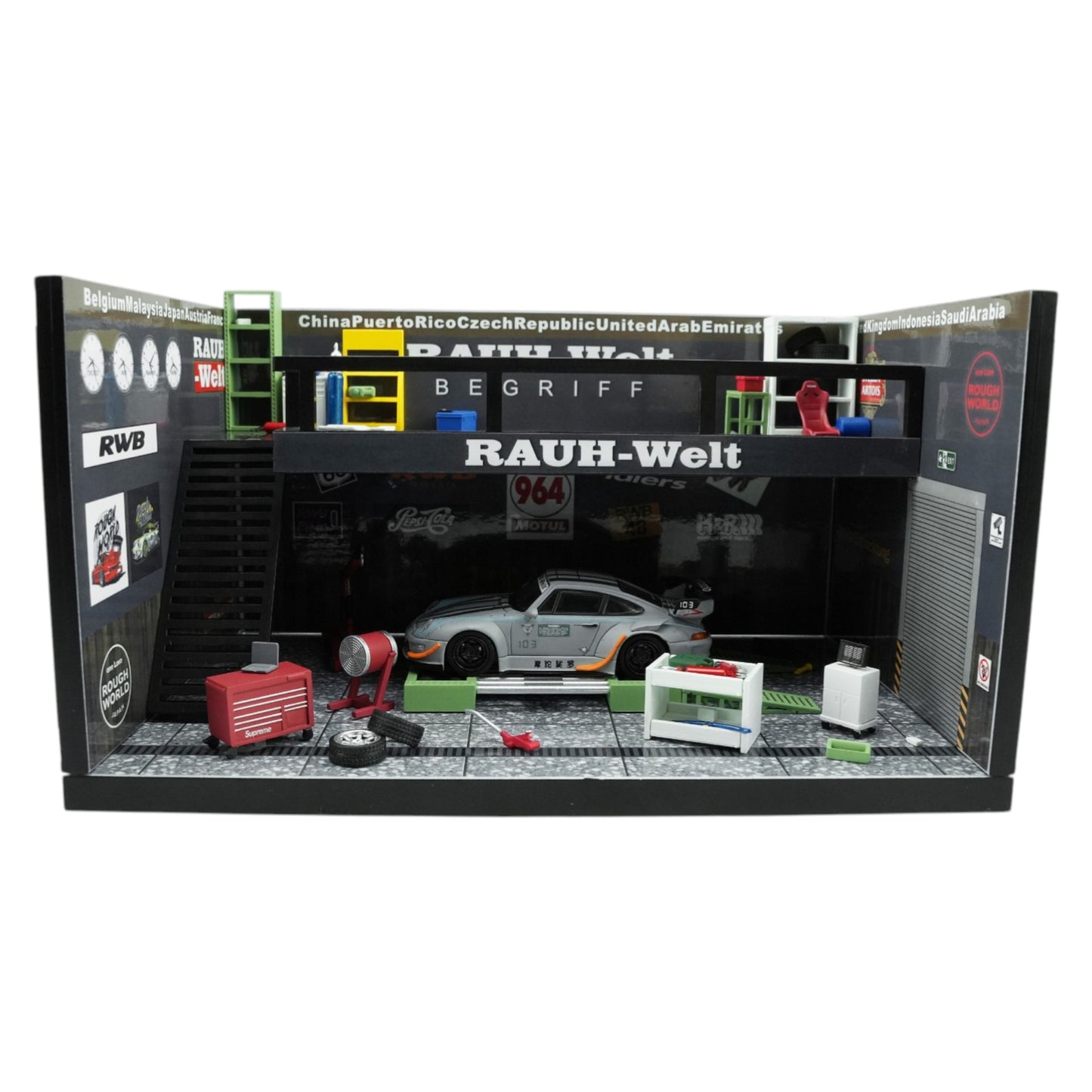 Motorhelix - Pre-Order - RWB Theme Garage, Black - Rauh Welt - M90221