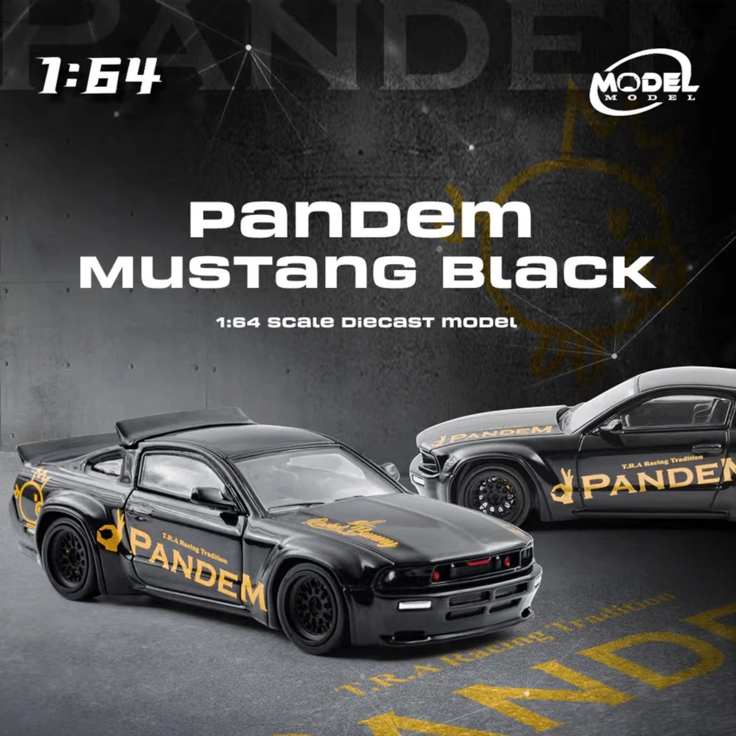 ModelModel - Pre-Order - Pandem Mustang, black - MM64-PM-002