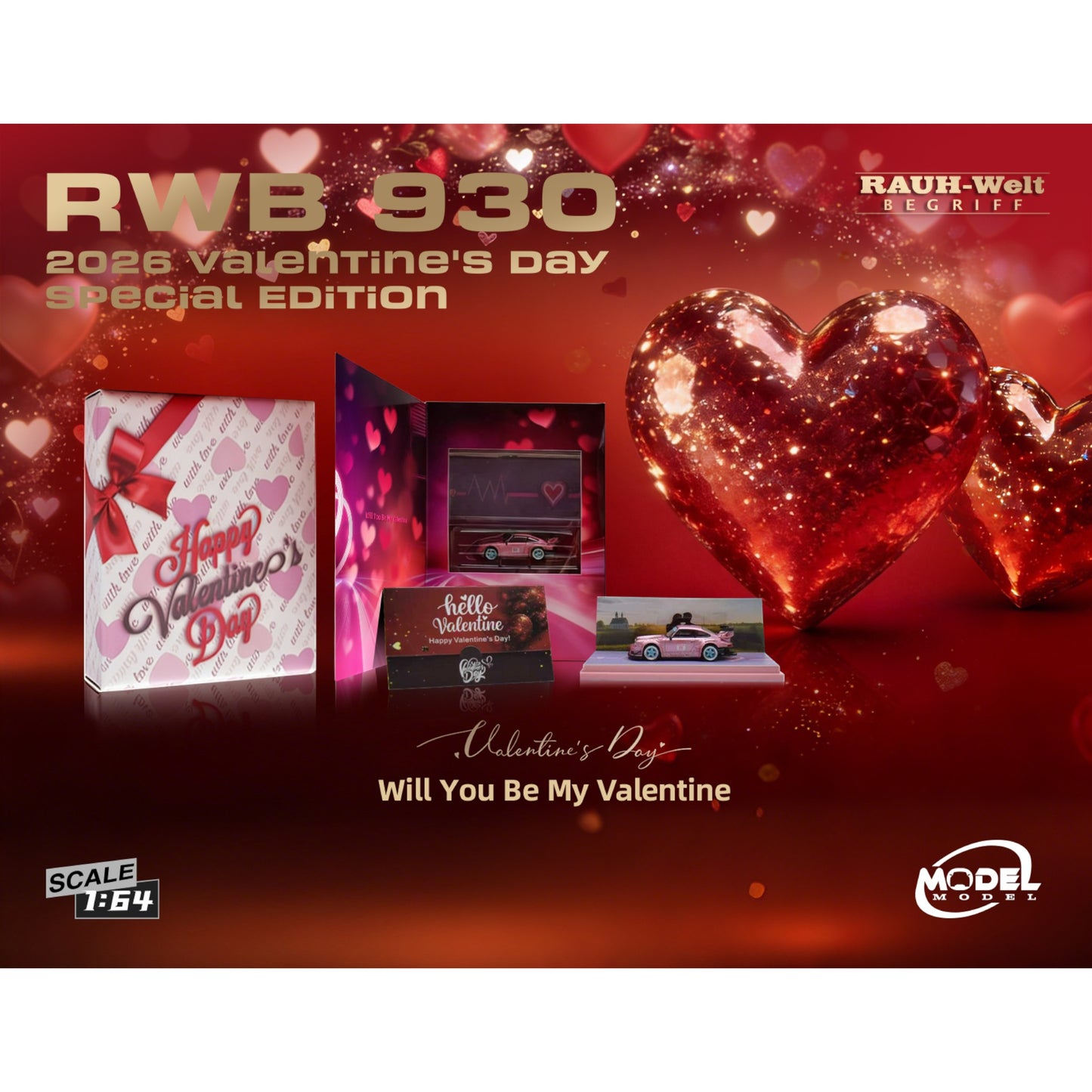 ModelModel - RWB930 Valentine's Day Version - MM64-RWB930-Valentine