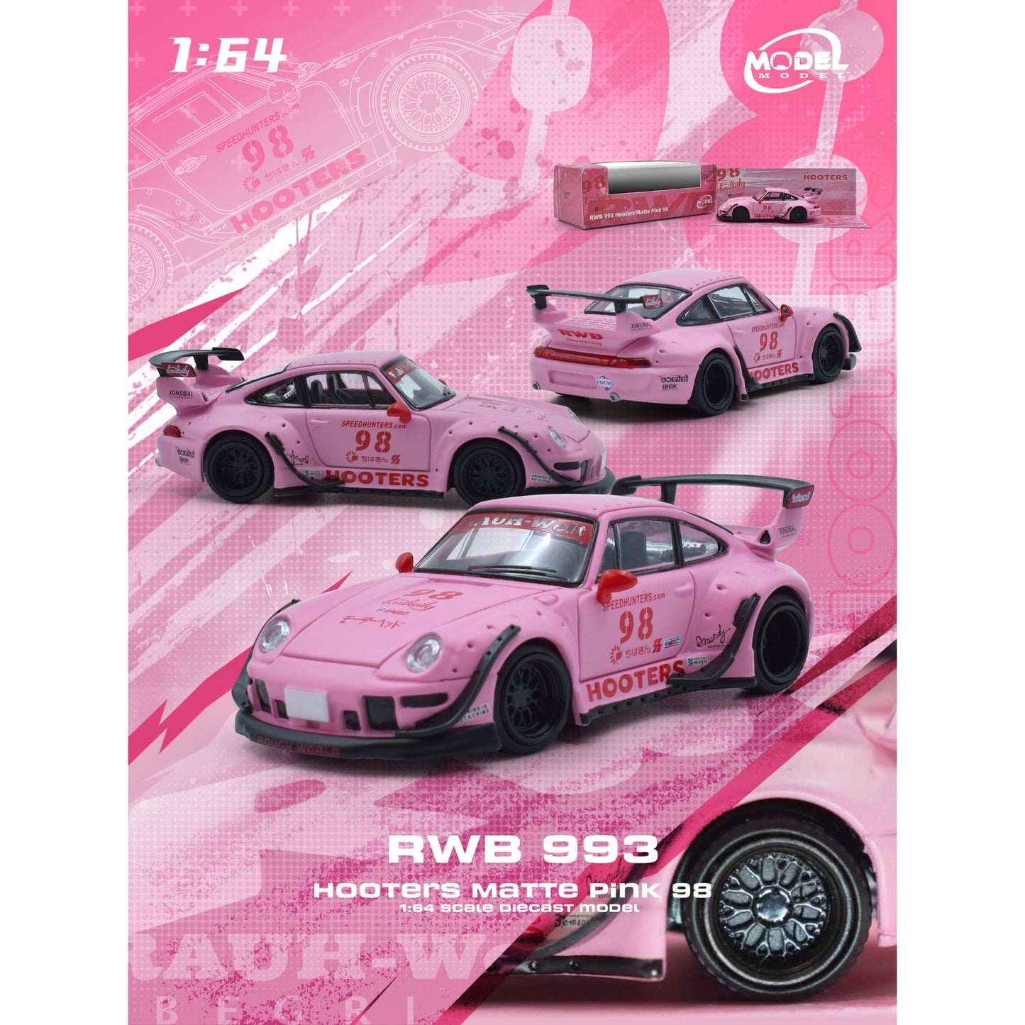 ModelModel - RWB993 Hooters Matte Pink 98 - MM64-RWB993-007