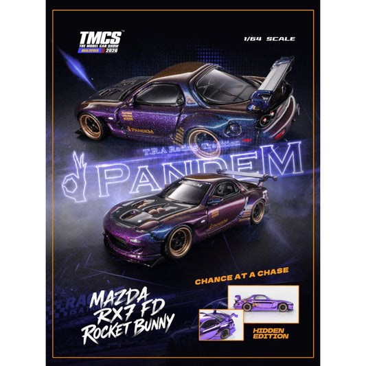 ModelModel - Pre-Order - Mazda RX7 FD Rocket Bunny, purple - TMCS 2026 Event Model - MM64-RX7FDR-TMCS2026