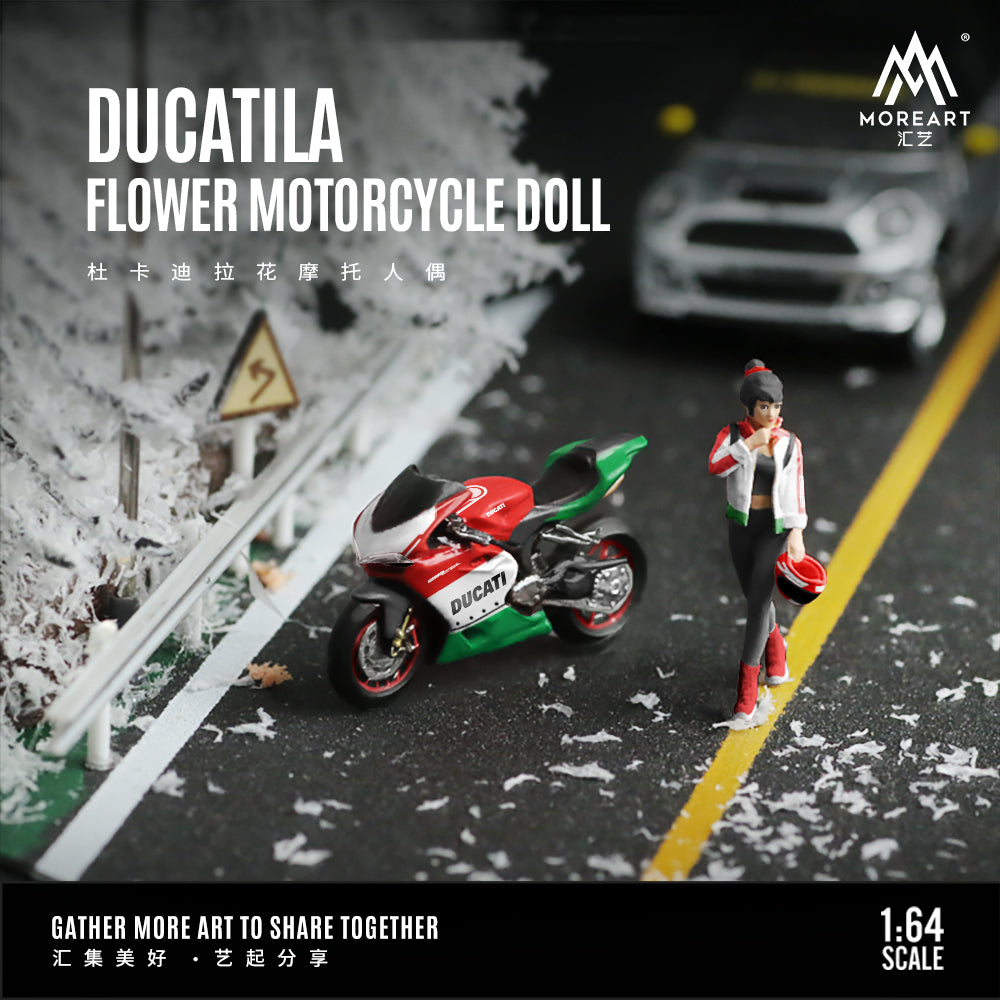 MoreArt - Pre-Order - Ducati Flower Motorcycle Doll Figure Set - Resin - MO222029