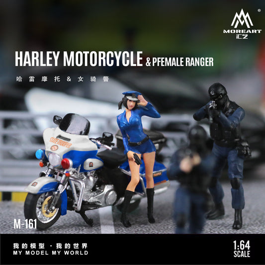 MoreArt - Pre-Order - Harley Motorcycle & Female Ranger Set - Resin - MO222161