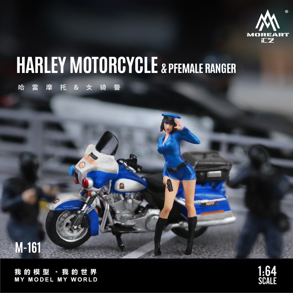 MoreArt - Pre-Order - Harley Motorcycle & Female Ranger Set - Resin - MO222161