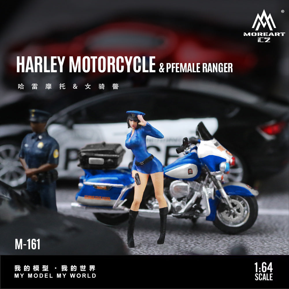 MoreArt - Pre-Order - Harley Motorcycle & Female Ranger Set - Resin - MO222161