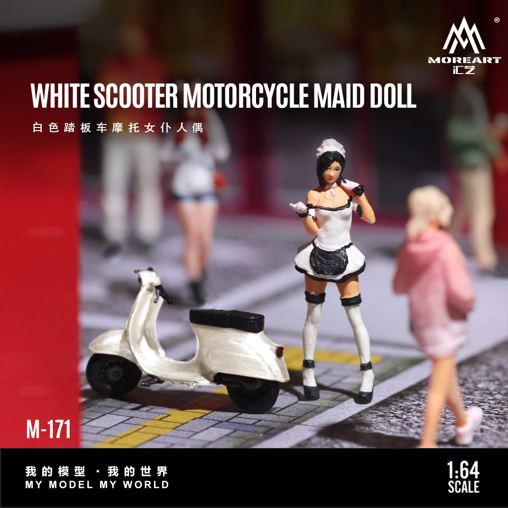 MoreArt - Pre-Order - White Scooter Motorcycle Maid Doll Set - MO222171