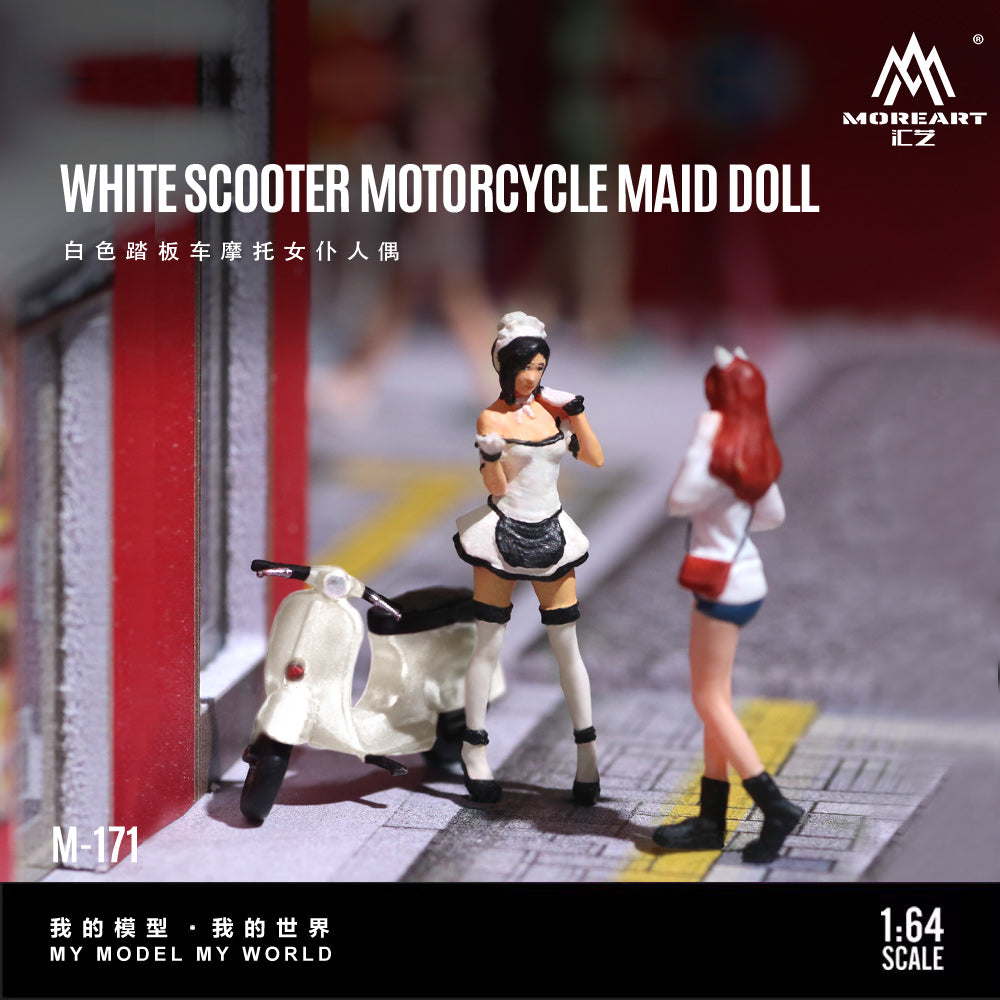 MoreArt - Pre-Order - White Scooter Motorcycle Maid Doll Set - MO222171