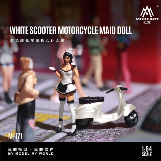 MoreArt - Pre-Order - White Scooter Motorcycle Maid Doll Set - MO222171