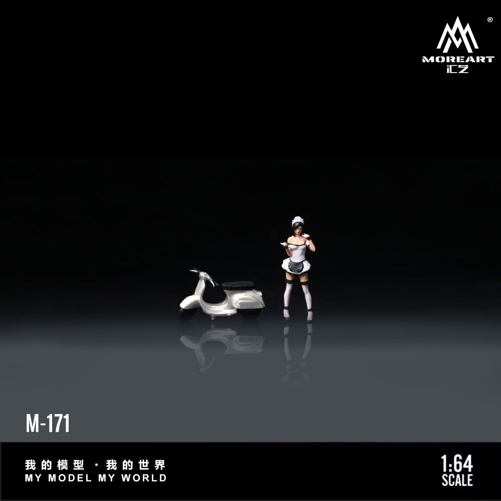 MoreArt - Pre-Order - White Scooter Motorcycle Maid Doll Set - MO222171