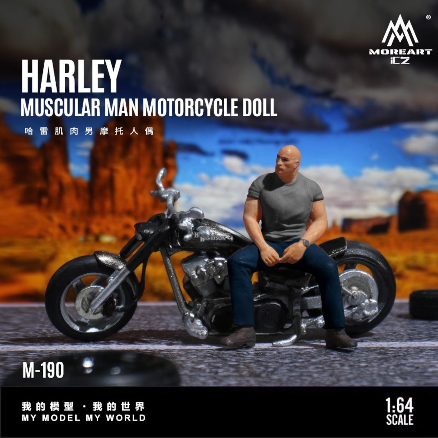 Pre-Order bis 13.09.2025 - MoreArt - Harley Muscle Man Motorcycle Figure - MO222190