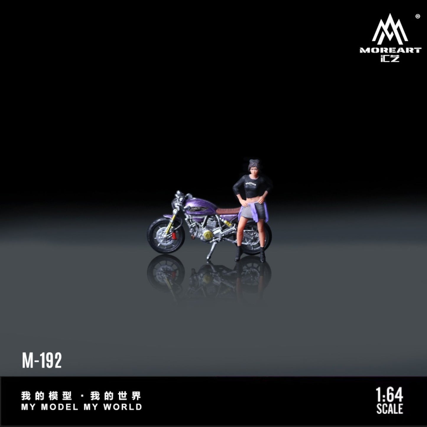 Pre-Order bis 20.09.2025 - Ducati Midnight Purple Hot Girl Motorcycle Figure - Resin - MO222192
