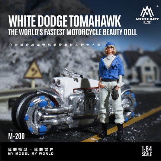 MoreArt - Pre-Order - Dodge Tomahwak Motorcycle mit Beauty Doll, white - MO222200