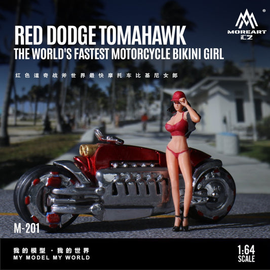 MoreArt - Pre-Order - Dodge Tomahwak Motorcycle mit Bikini Doll, red - MO222201