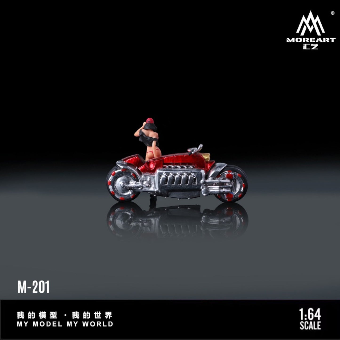 MoreArt - Pre-Order - Dodge Tomahwak Motorcycle mit Bikini Doll, red - MO222201