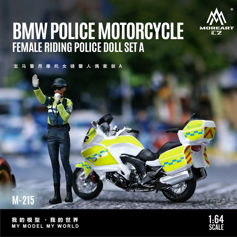 MoreArt - Pre-Order - BMW Police Motorcycle Female Police Officer Figure Set - Resin - MO222215