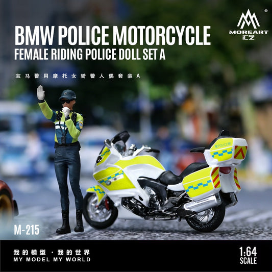 MoreArt - Pre-Order - BMW Police Motorcycle Female Police Officer Figure Set - Resin - MO222215