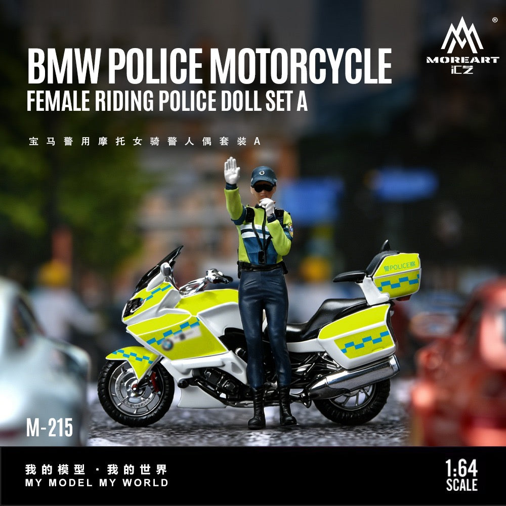 MoreArt - Pre-Order - BMW Police Motorcycle Female Police Officer Figure Set - Resin - MO222215