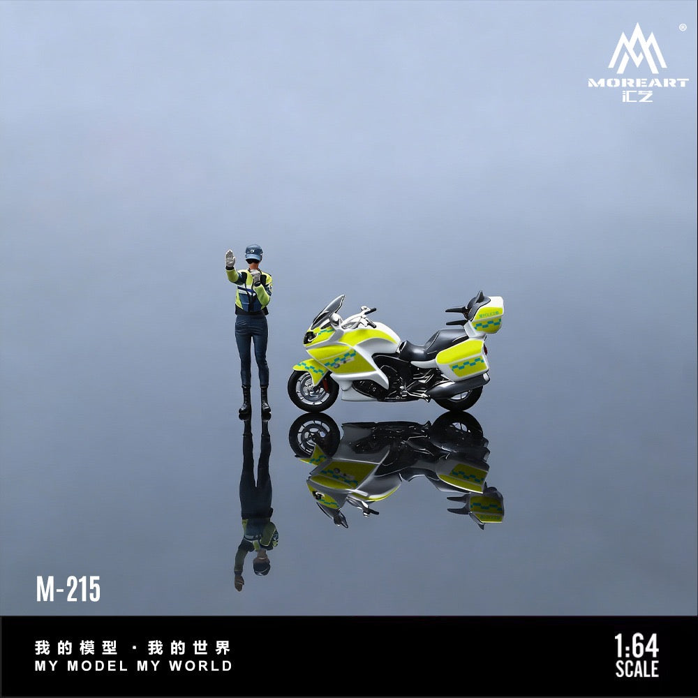 MoreArt - Pre-Order - BMW Police Motorcycle Female Police Officer Figure Set - Resin - MO222215