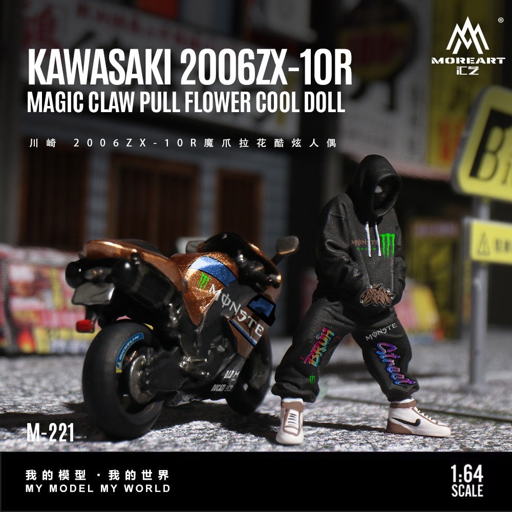 Pre-Order bis 22.01.2026 - MoreArt - Kawasaki 2006 ZX-10R with Claw Art Cool Figure - Resin - MO222221