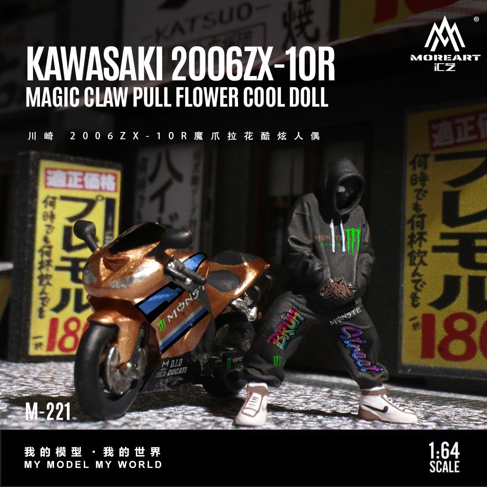 Pre-Order bis 22.01.2026 - MoreArt - Kawasaki 2006 ZX-10R with Claw Art Cool Figure - Resin - MO222221