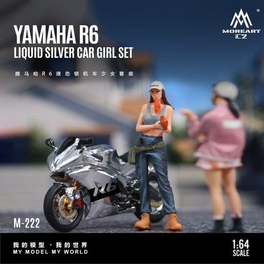 Pre-Order bis 23.01.2026 - MoreArt - Yamaha R6 Liquid Silver Motorcycle Girl - MO222222