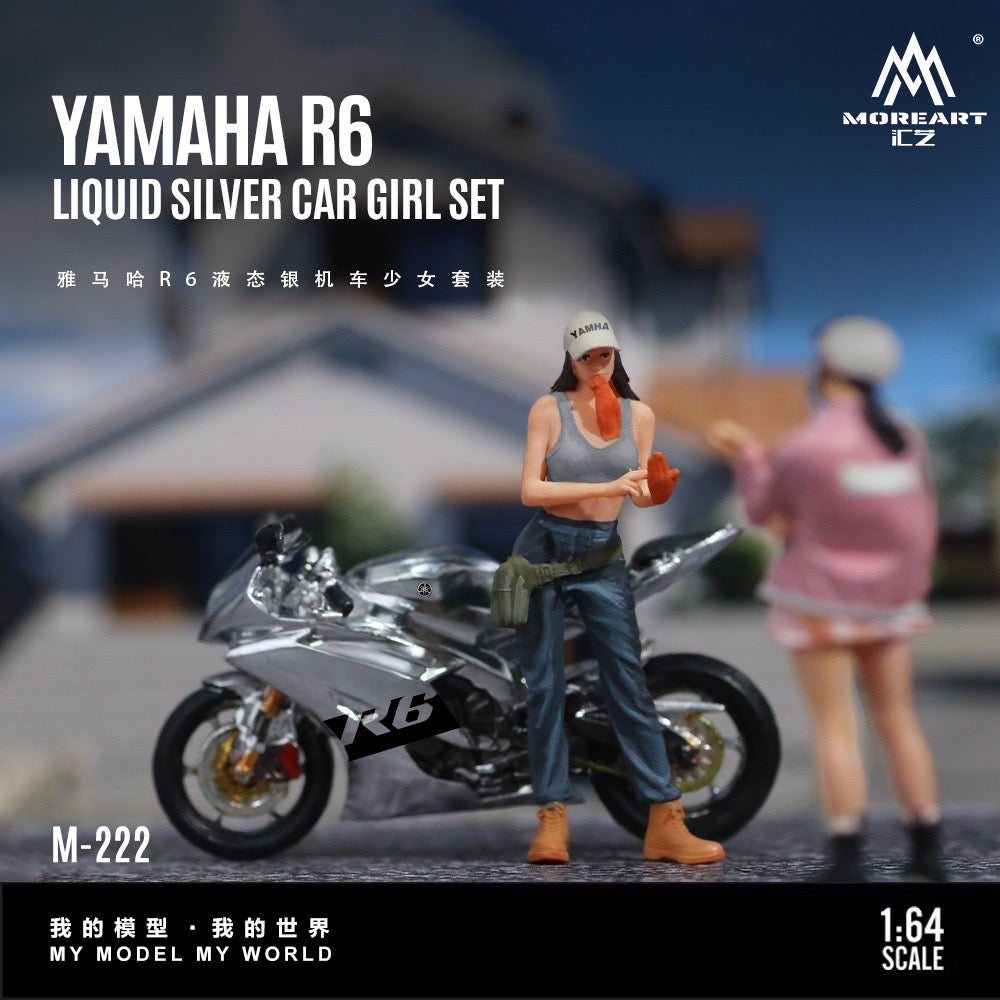 Pre-Order bis 23.01.2026 - MoreArt - Yamaha R6 Liquid Silver Motorcycle Girl - MO222222