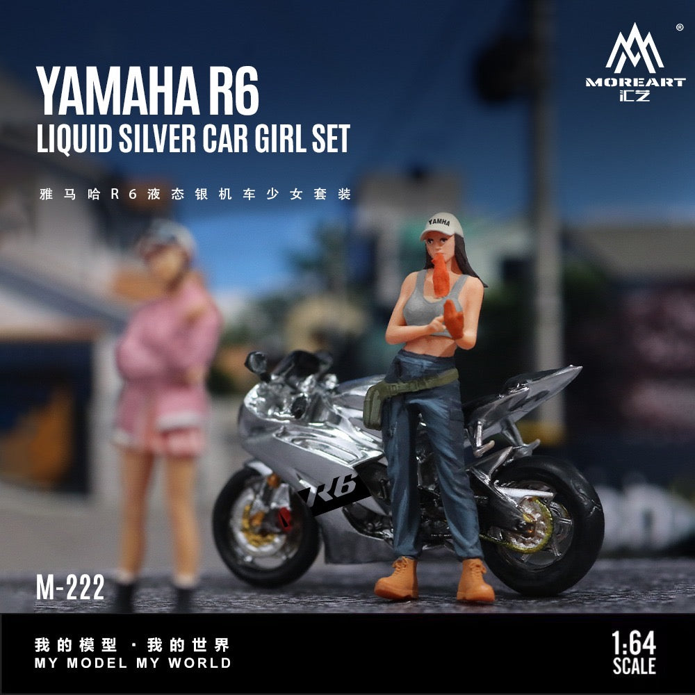 Pre-Order bis 23.01.2026 - MoreArt - Yamaha R6 Liquid Silver Motorcycle Girl - MO222222