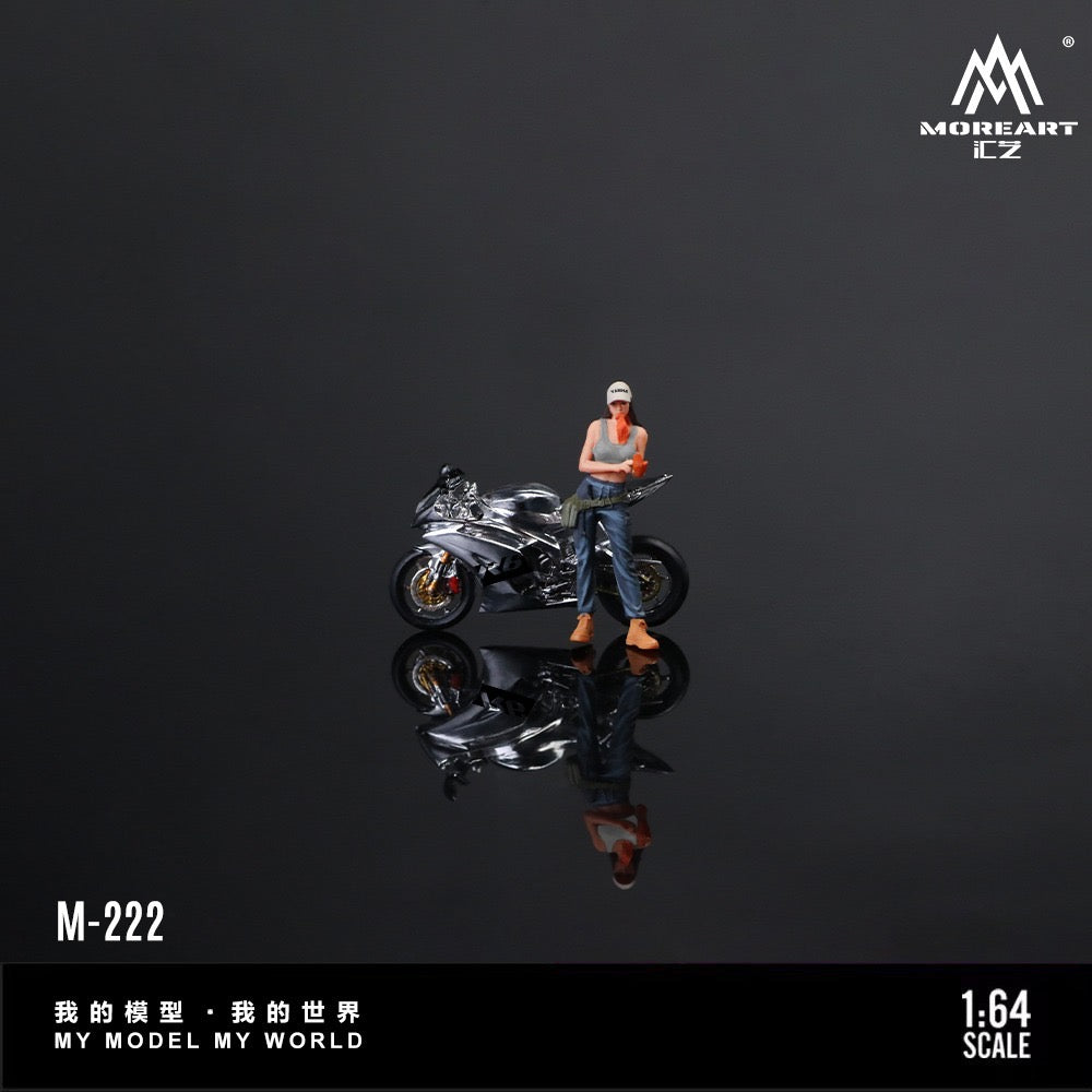 Pre-Order bis 23.01.2026 - MoreArt - Yamaha R6 Liquid Silver Motorcycle Girl - MO222222