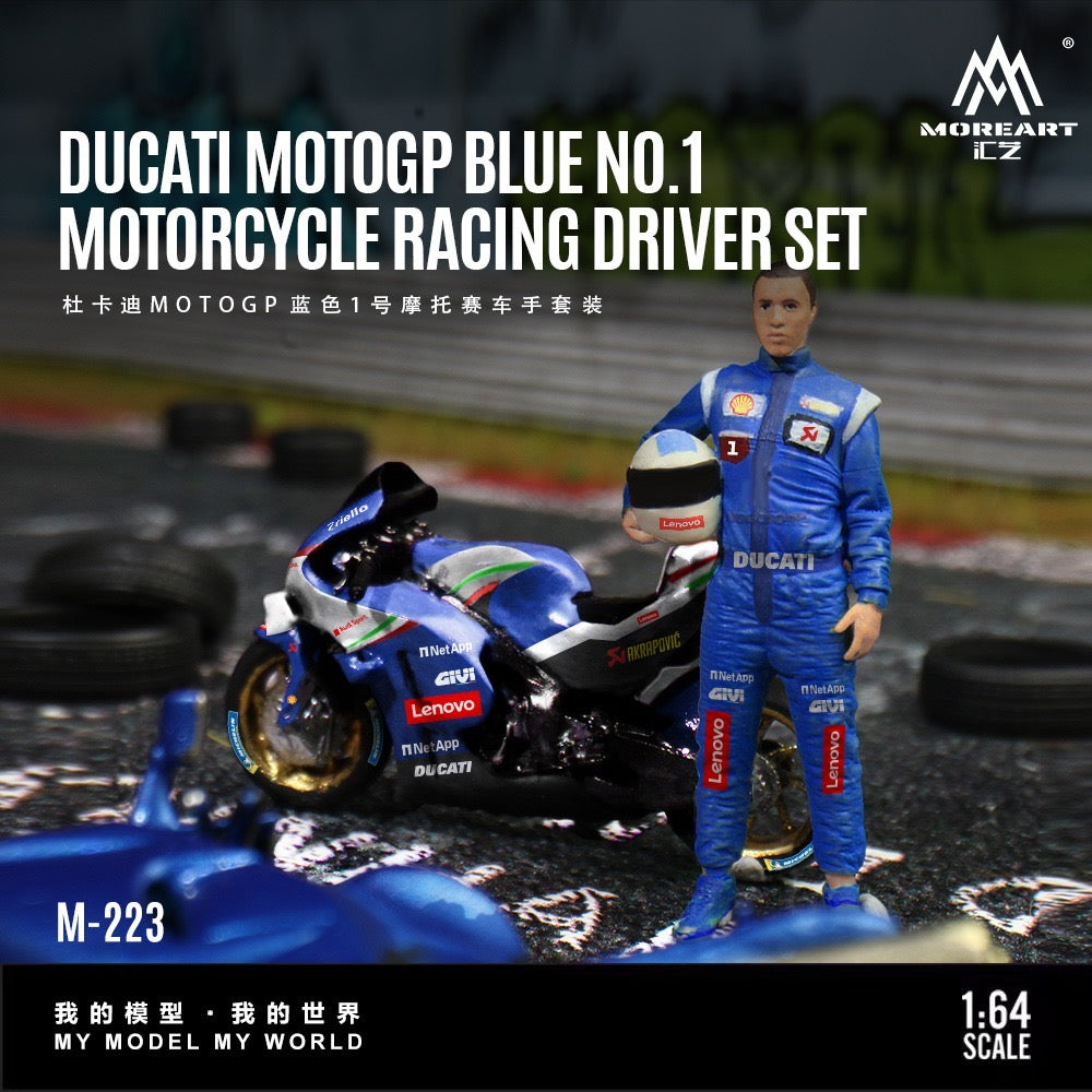 MoreArt - Pre-Order - Ducati MOTOGP Blue #1 Motorcycle Racer Set - MO222223
