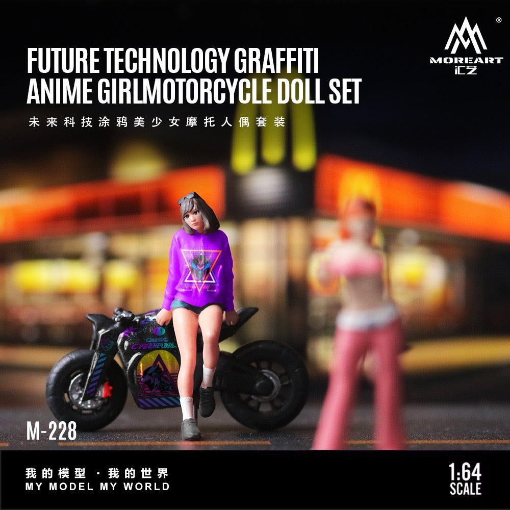 MoreArt - Pre-Order - Future Technology Graffiti Cute Girl Motorcycle Doll Set - MO222228