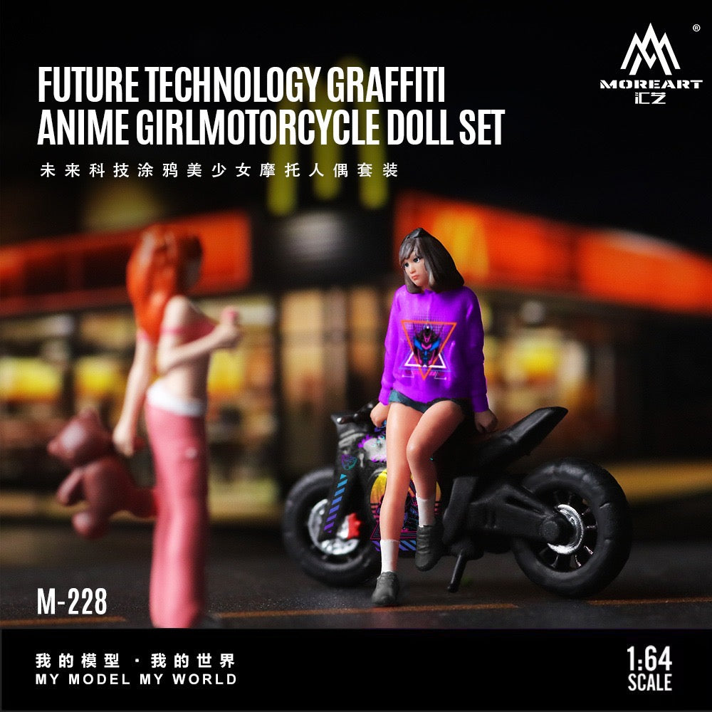 MoreArt - Pre-Order - Future Technology Graffiti Cute Girl Motorcycle Doll Set - MO222228