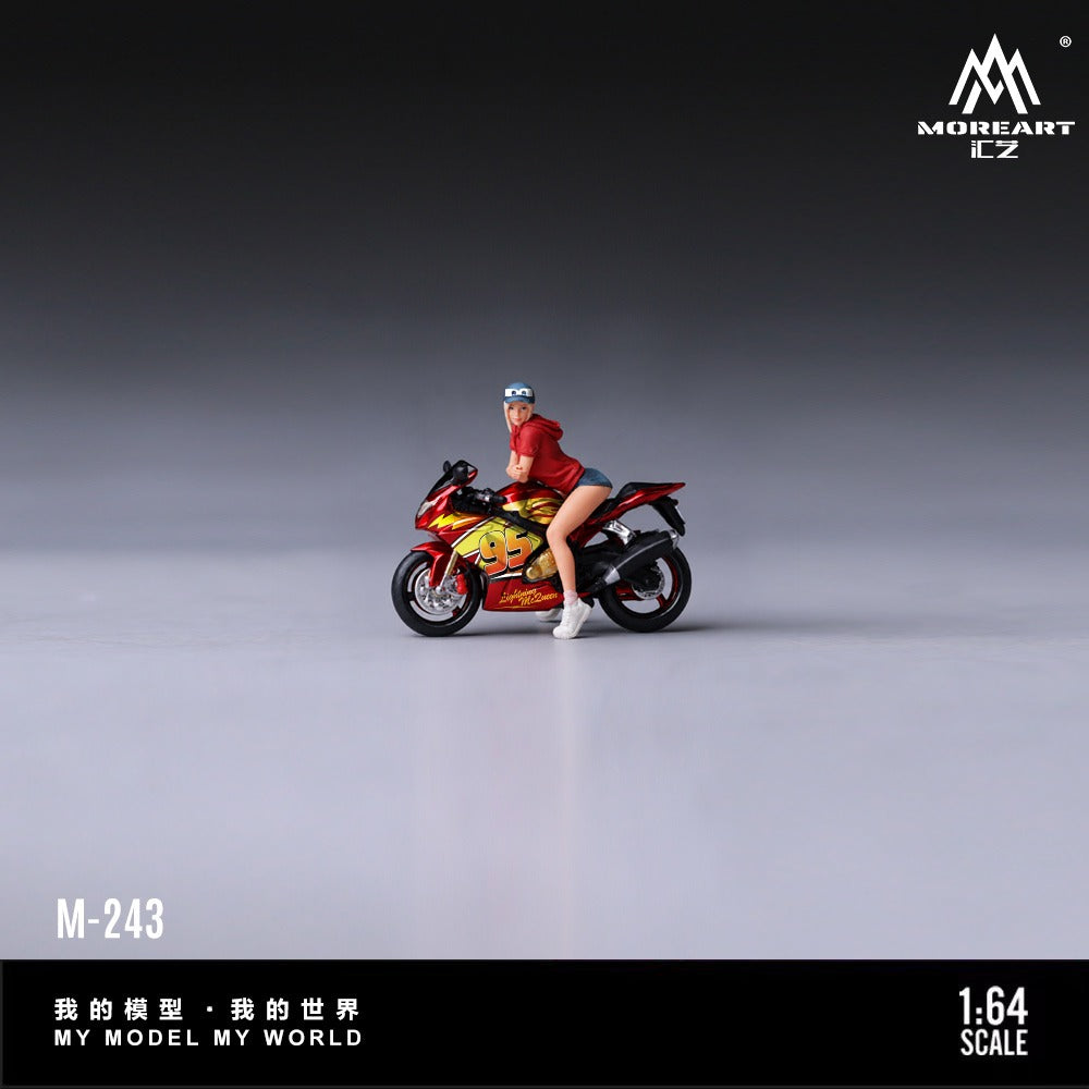 MoreArt - Pre-Order - McQueen Suzuki Motorcycle Trendy Woman Figure Set - Resin - MO222243