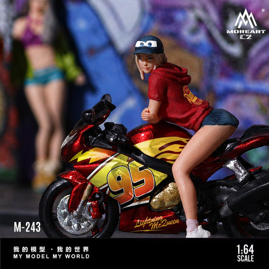 MoreArt - Pre-Order - McQueen Suzuki Motorcycle Trendy Woman Figure Set - Resin - MO222243