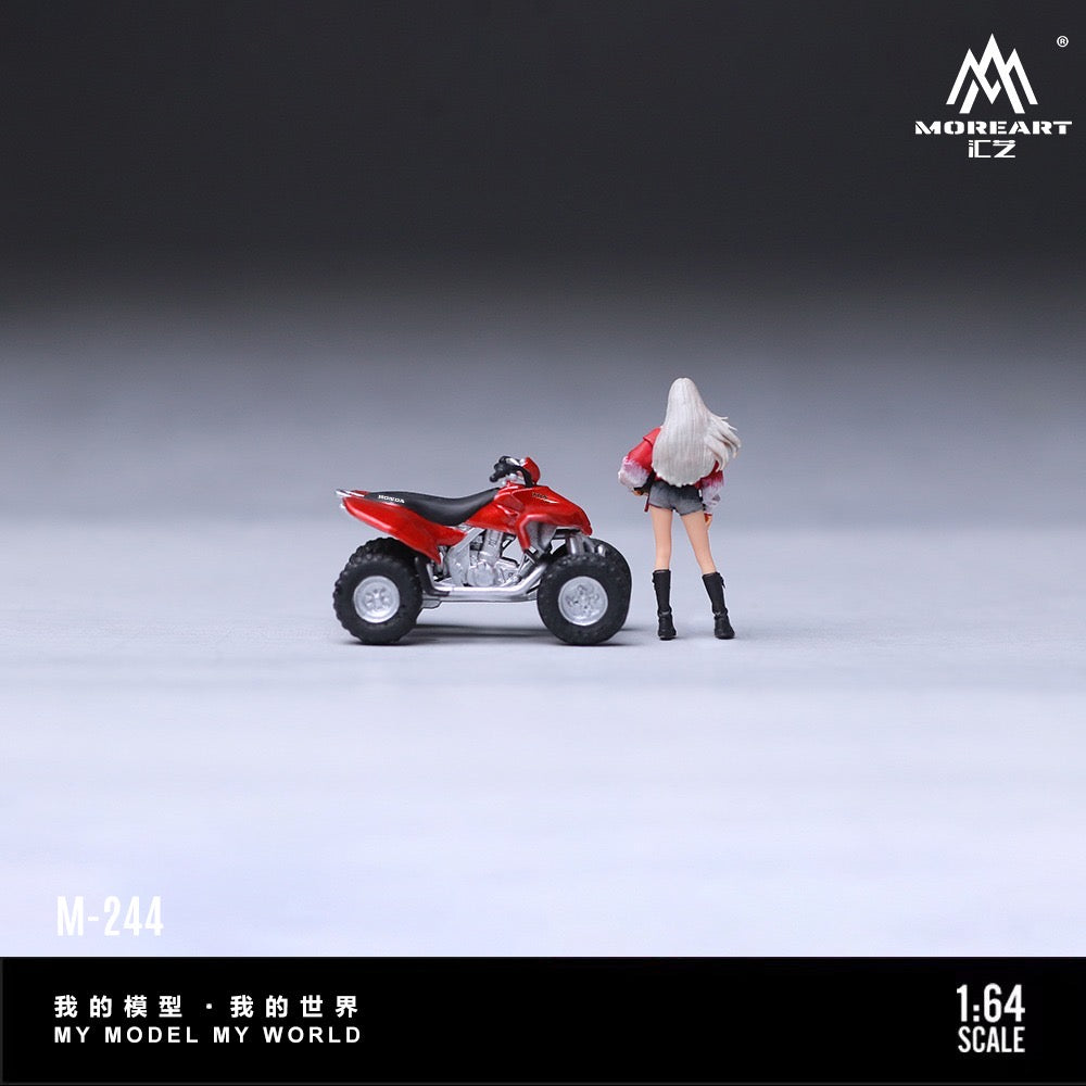 MoreArt - Pre-Order - Red ATV Quad Biker Girl Figur Set - Resin - MO222244