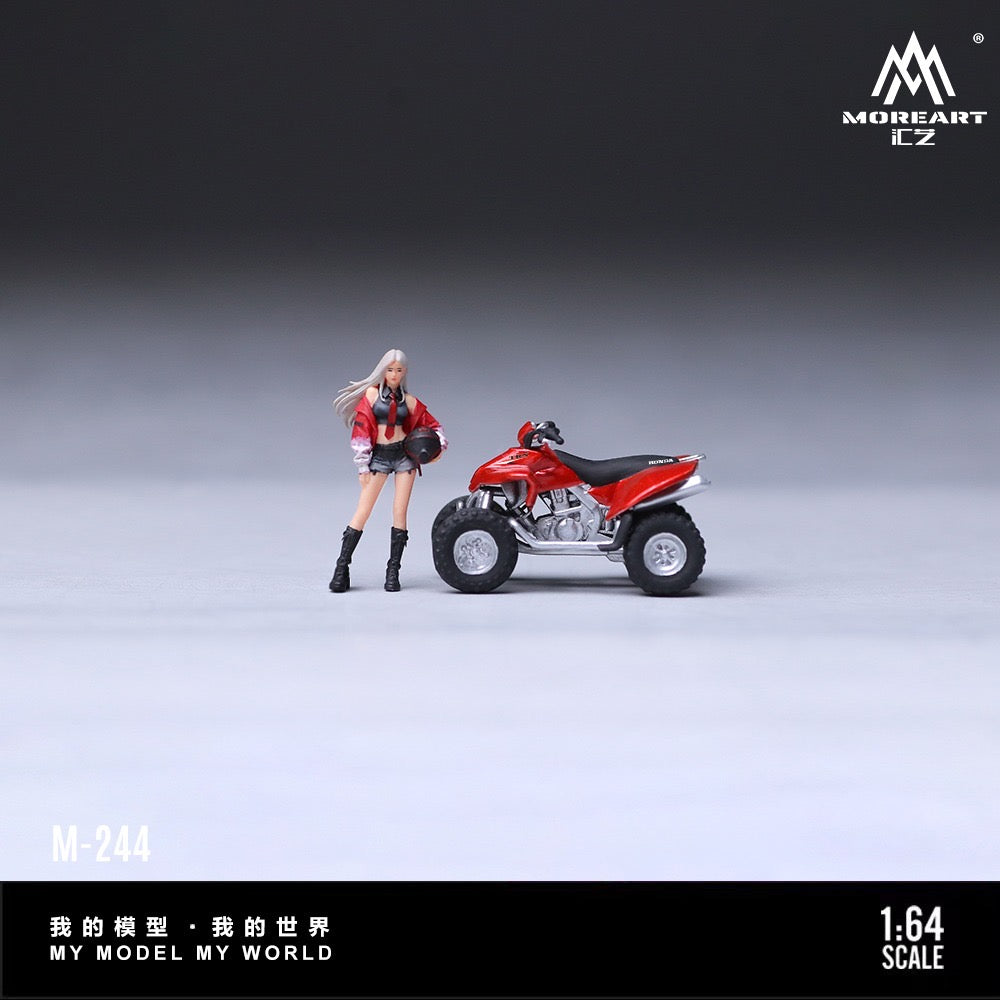 MoreArt - Pre-Order - Red ATV Quad Biker Girl Figur Set - Resin - MO222244