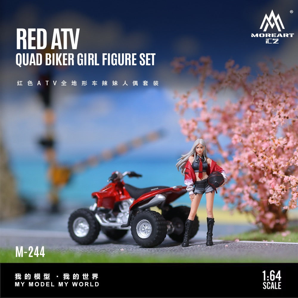 MoreArt - Pre-Order - Red ATV Quad Biker Girl Figur Set - Resin - MO222244