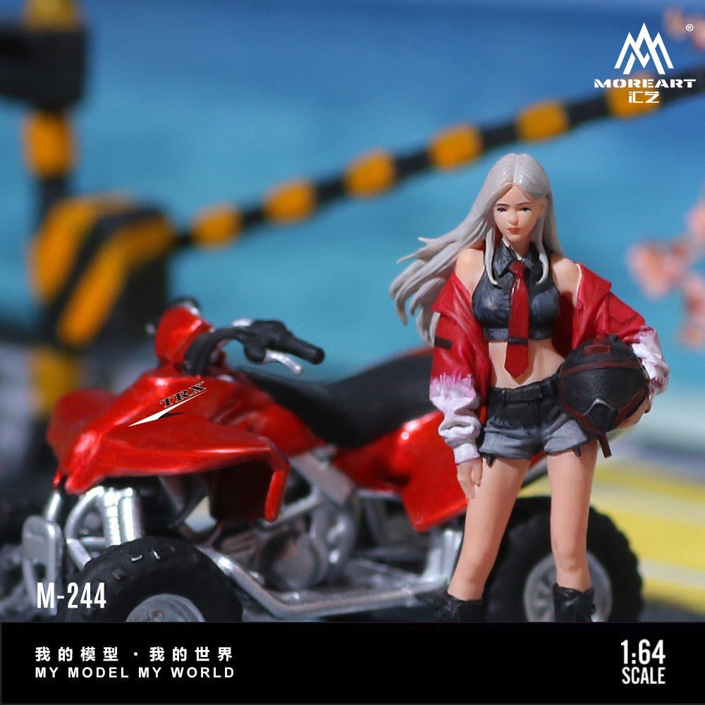 MoreArt - Pre-Order - Red ATV Quad Biker Girl Figur Set - Resin - MO222244