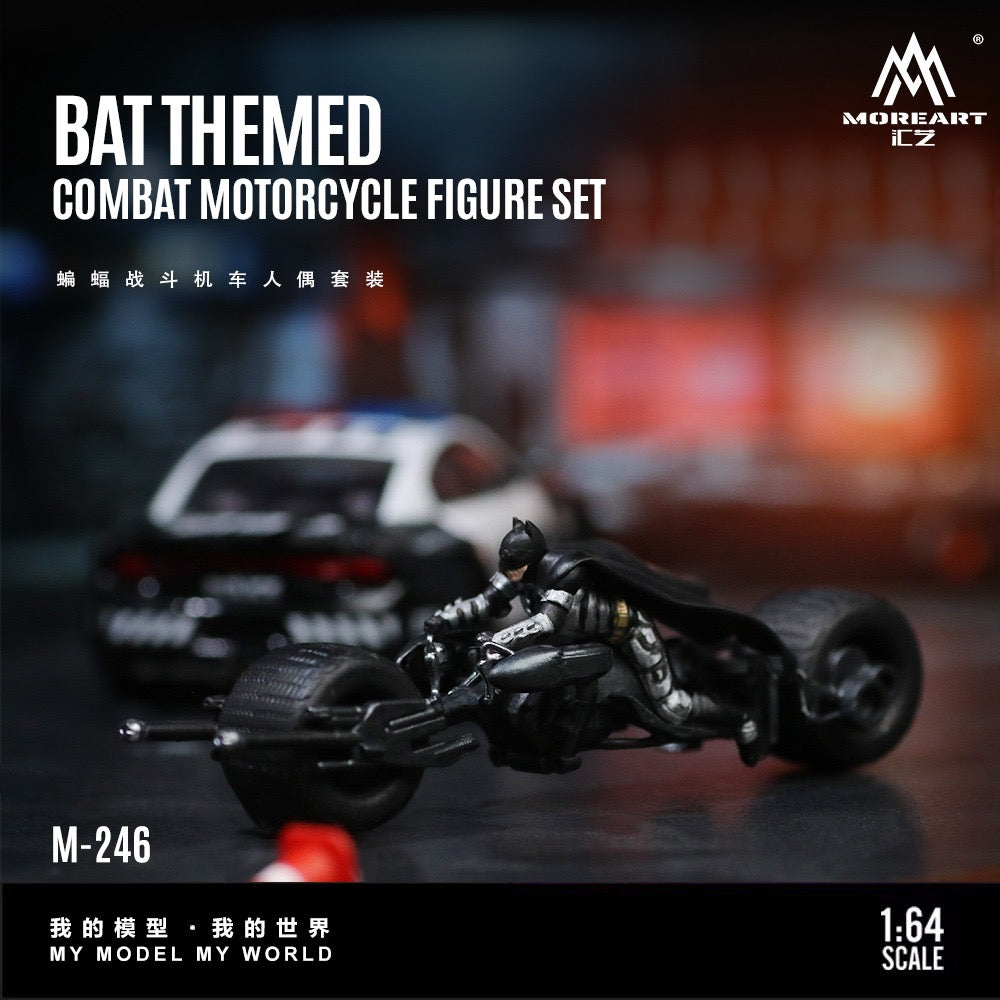 MoreArt - Pre-Order - BatThemed Combat Motorcycle Figur Set - Resin - MO222246