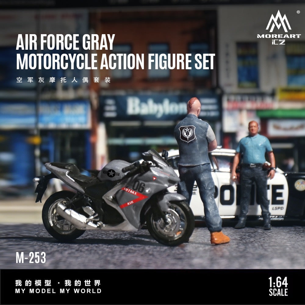 MoreArt - Pre-Order - Air Force Grey Motorcycle Doll Set - MO222253