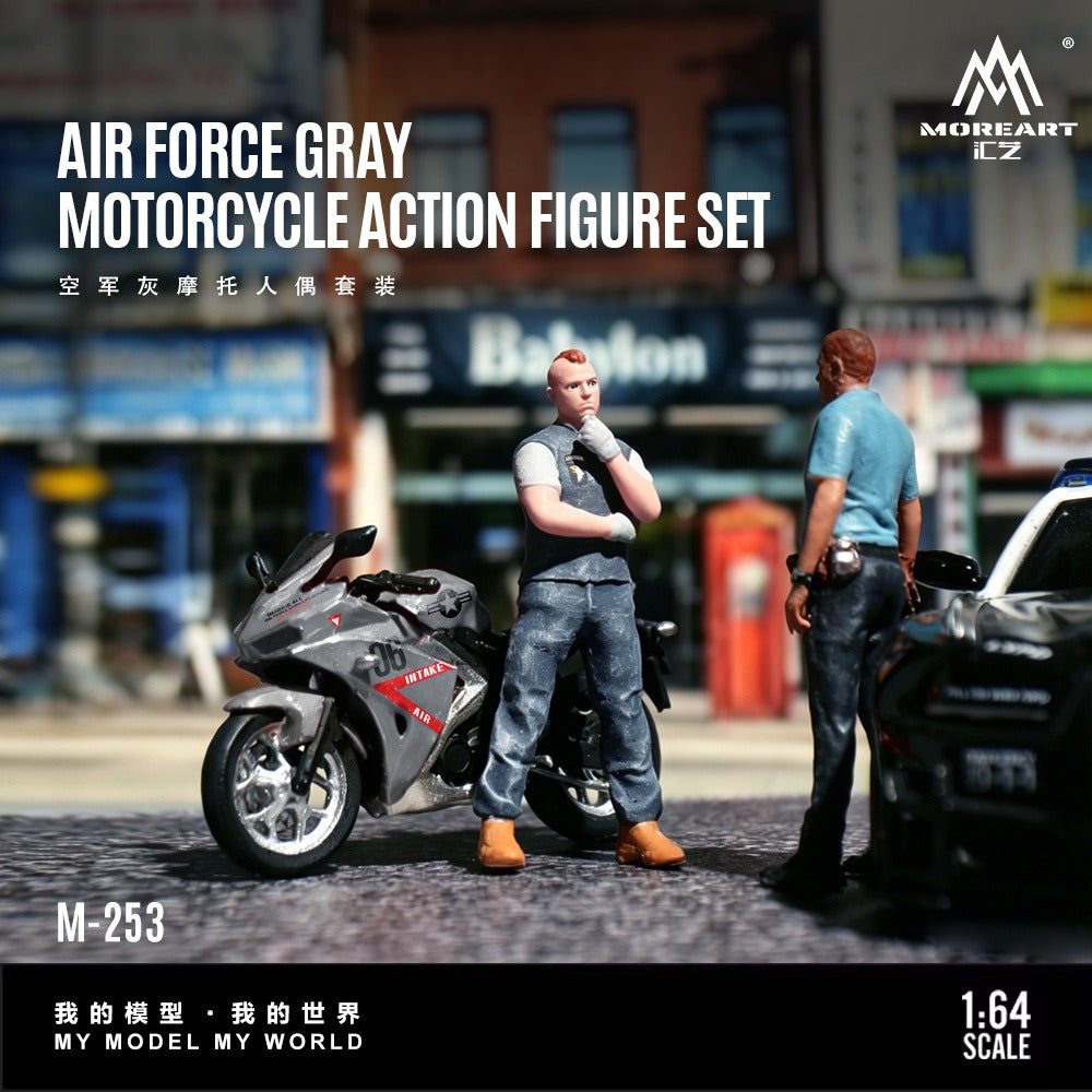 MoreArt - Pre-Order - Air Force Grey Motorcycle Doll Set - MO222253