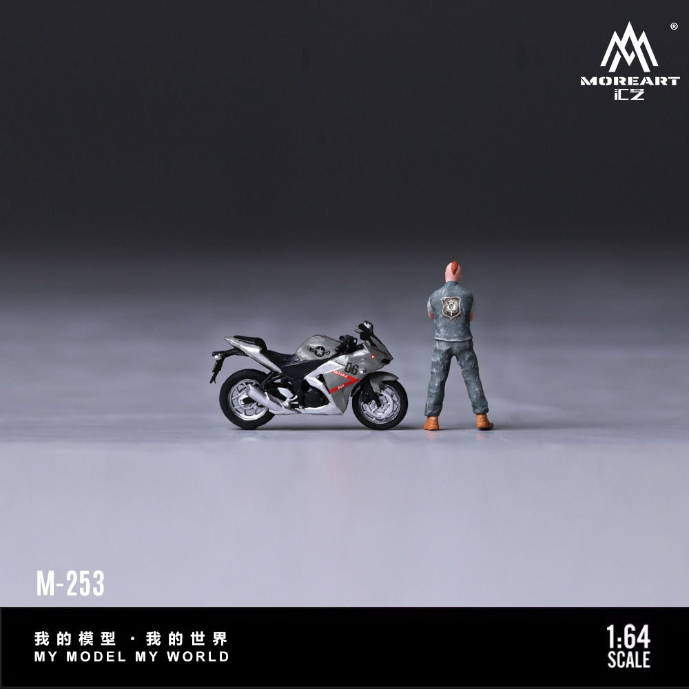 MoreArt - Pre-Order - Air Force Grey Motorcycle Doll Set - MO222253