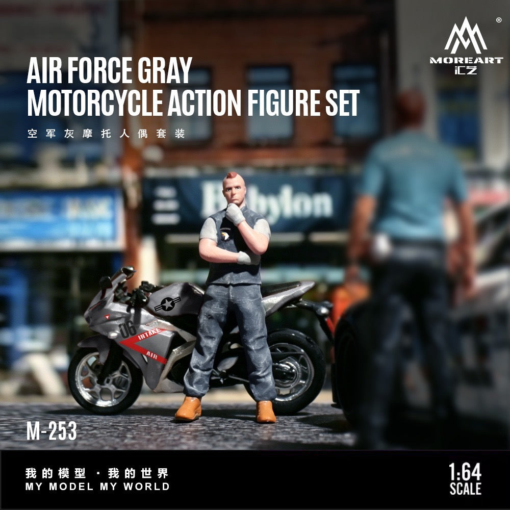 MoreArt - Pre-Order - Air Force Grey Motorcycle Doll Set - MO222253