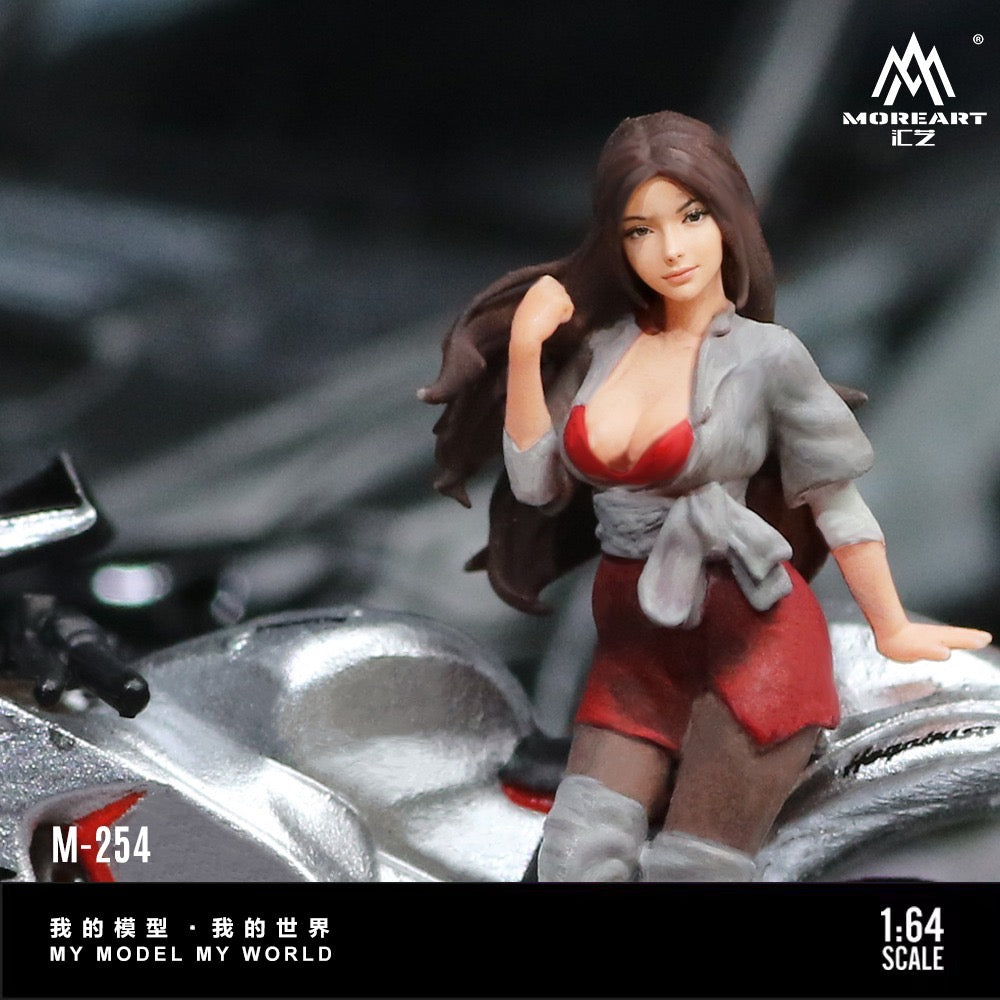 MoreArt - Pre-Order - Silver War Falcon Motorcycle with Girl Set - Resin - MO222254