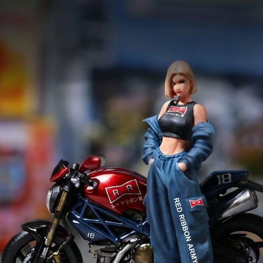 MoreArt - Pre-Order - Red Ribbon Android 18 Motorcycle Figur Set - Resin - MO222258